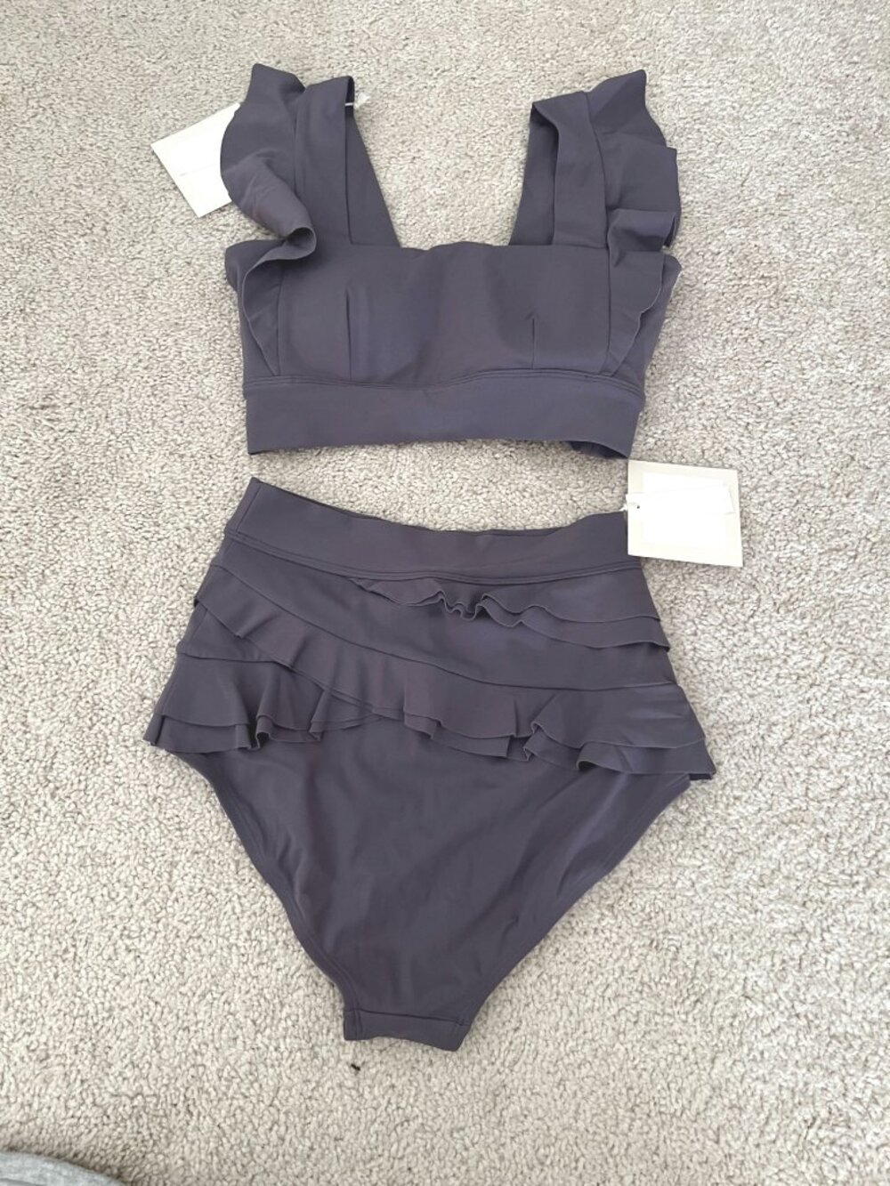NWT Visual Mood SERENA RUFFLED BIKINI SET - LAVENDER size XS S - Picture 4 of 15